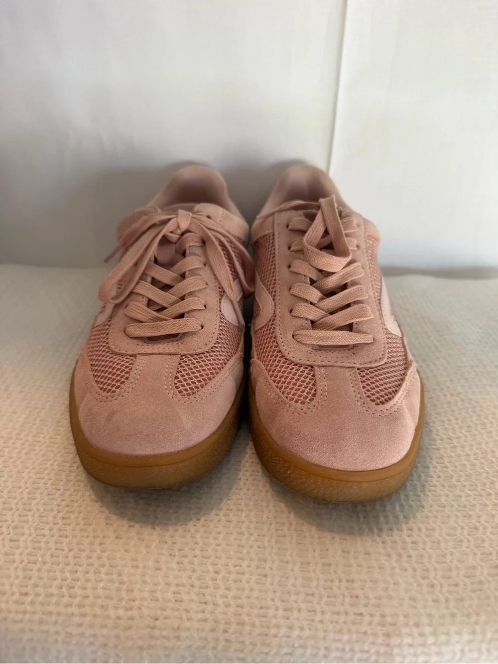 Steve Madden Blush Pink Suede & Mesh Lace-Up Sneakers